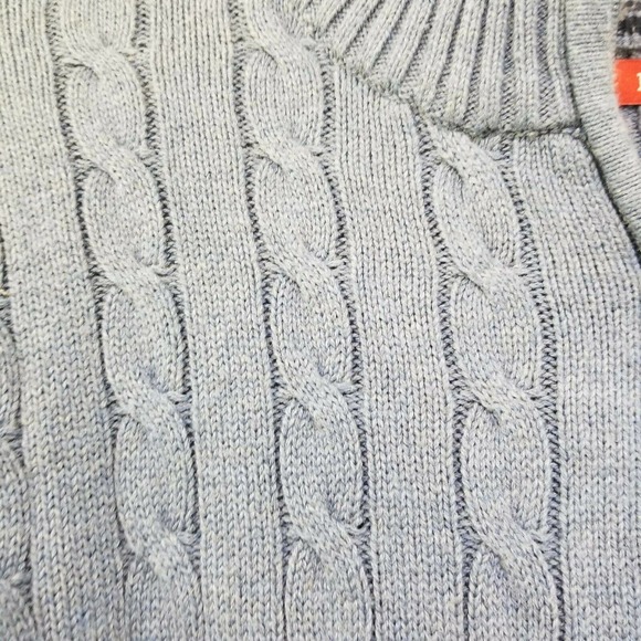 Izod Mens Blue Cable Knit 1/4 Zip Pullover Sweater M - Picture 3 of 11